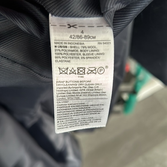 Banana Republic Wool Melton Militia Coat Navy Blue Size 4 - Picture 8 of 8